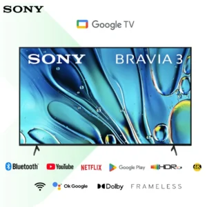 Sony 65S30 65 inch Smart Google TV Bravia 3 2025 4K Ultra HD 60Hz ALLM Frame Dimming HDR10 Dolby Vision (K-65S30)